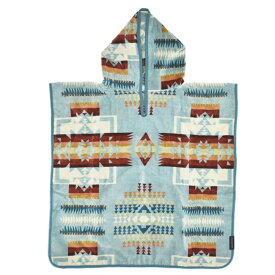 PENDLETON/ペンドルトン JACQUARD CHILDRENS HOODED TOWEL フード付き CHIEF　JOSEPH　AQUA ポンチョ ブルー キッズ