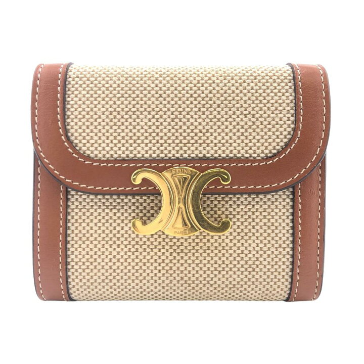 楽天市場】CELINE/セリーヌ トリオンフ 三つ折り財布 ブラウン  