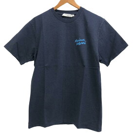 MAISON KITSUNE/メゾンキツネ MINI HANDWRITING CLASSIC L 半袖Tシャツ ネイビー ユニセックス