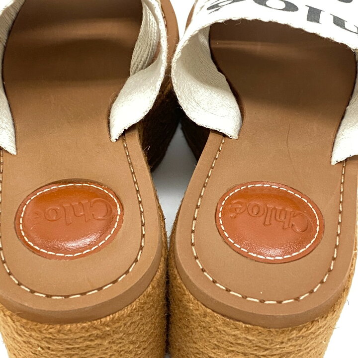 楽天市場】Chloe/クロエ Woody ウェッジソール サンダル ブラウン 