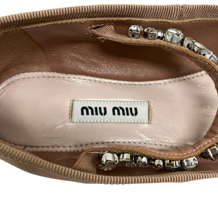 楽天市場】MIUMIU/ミュウミュウ 35 ビジューストラップ リボン バレエ 