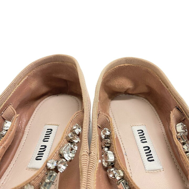 楽天市場】MIUMIU/ミュウミュウ 35 ビジューストラップ リボン バレエ 