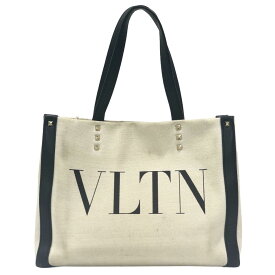 VALENTINO/ヴァレンティノ VLTN スタッズ ハンドバッグ ベージュ レディース