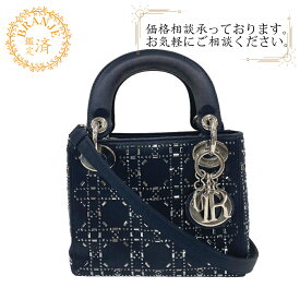 Christian Dior クリスチャンディオール ミニ カナージュ レディディオール 2WAYハンドバッグ ラインストーン ショルダーバッグ バッグ カバン 斜めがけ 肩掛け ブランド ブラック レディース