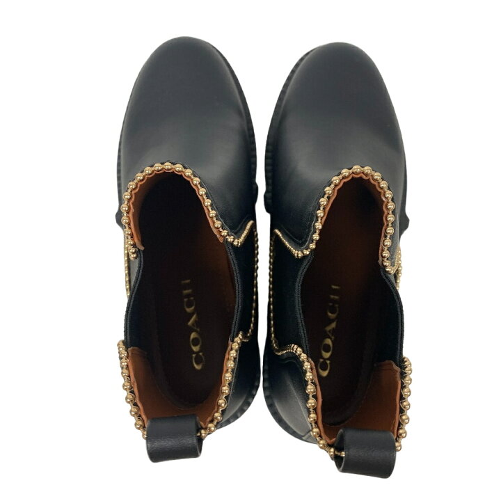 楽天市場】COACH/コーチ LEVY LTHR BOOTIE サイドゴアブーツ 371/2 