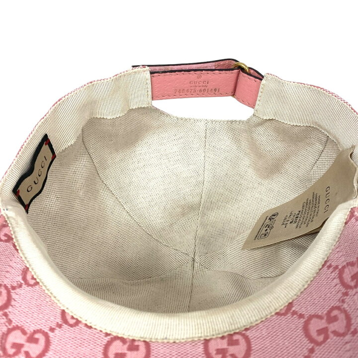 楽天市場】GUCCI/グッチ 748475 GGキャンバス キャップ ピンク 