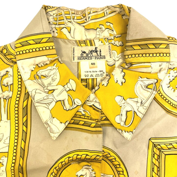 楽天市場】HERMES エルメス 馬車柄 長袖Tシャツ ベージュ : BRANJE 