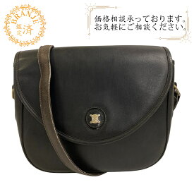 CELINE セリーヌ トリオンフ マカダム ポシェット ヴィンテージ 斜め掛け ショルダーバッグ バッグ カバン 斜めがけ 肩掛け ブランド ブラック レディース
