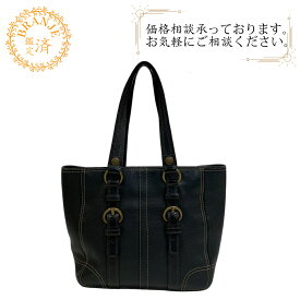 COACH コーチ C0793 10954 ラージダブルストラップ ハンド ショルダー トートバッグ 鞄 ブランド ブラック 黒