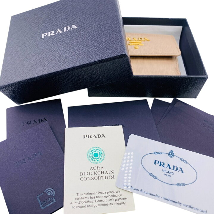 楽天市場】PRADA プラダ 1MH350 コンパクトウォレット Wホック ロゴ 