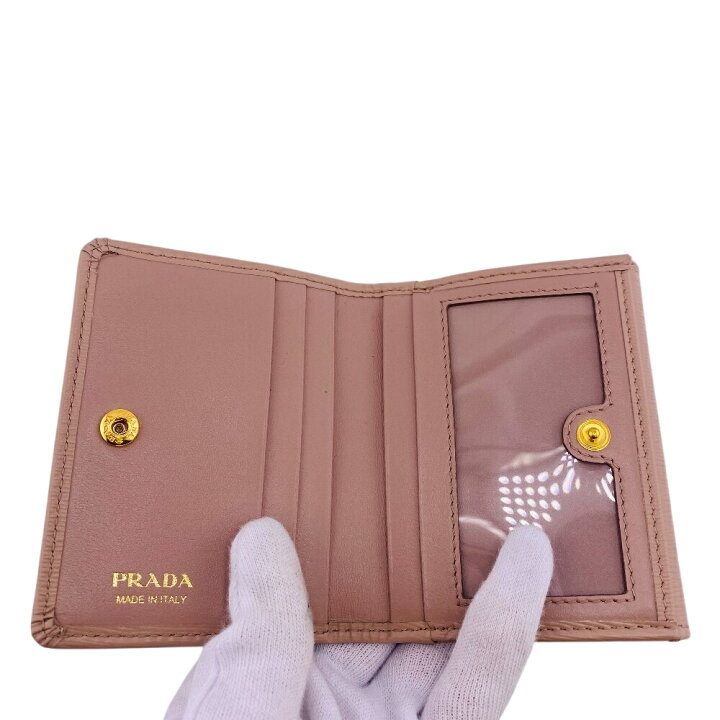 楽天市場】PRADA プラダ 1MH350 コンパクトウォレット Wホック ロゴ 