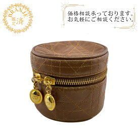 Christian Dior クリスチャンディオール アクセサリーケース コスメ カナージュ ポーチ 小物入れ ブラウン レディース