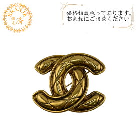 CHANEL シャネル 1152 ココマーク ヴィンテージ マトラッセ ブローチ ゴールド レディース