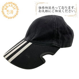 BALENCIAGA バレンシアガ 712160 ベースボールキャップ アディダス 3本 ストライプ Balenciaga × adidasコラボ キャップ ブラック メンズ