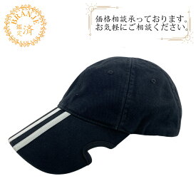 BALENCIAGA バレンシアガ 712160 アディダス ベースボールキャップ 3本 ストライプ キャップ ブラック レディース