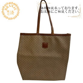 CELINE セリーヌ マカダム トートバッグ バッグ カバン ブランド ショルダー ベージュ レディース