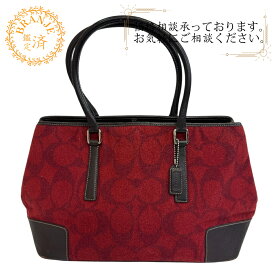COACH コーチ 7721 ハンド ビジネス ワンショルダーバッグ シグネチャー トートバッグ バッグ カバン ブランド ショルダー レッド
