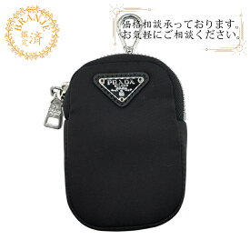 PRADA プラダ 1TT119 キーチェーン付 Re-Nylon ミニポーチ トライアングルロゴ ナイロン ポーチ ブラック
