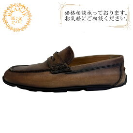 Berluti ベルルッティ ビジネスシューズ 革靴 ドレス スタンプ カリグラフィ ローファー ブラウン