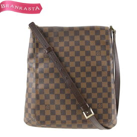 ＼6/4 20時スタート通常の20％OFF+ポイント2倍 期間限定セール／【中古】ルイヴィトン/LOUIS VUITTON ダミエ ミュゼット ショルダーバッグ 鞄 SL0054 レディース クロスボディバッグ A4対応 エベヌ ルイ・ヴィトン ビトン ルイビトン ヴィトンバッグ バッグ★62DA40