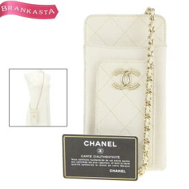 ＼通常の★10％OFF★4/29 昼12時まで お買い物マラソン／【中古】シャネル/CHANEL マトラッセ スマホショルダーバッグ iPhoneケース 携帯スマホケース 31811164 キャビアスキン チェーン ココマーク コインケース 白 シャネル iPhoneケース★62CB30