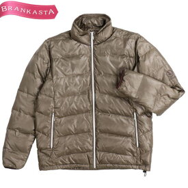 ＼通常の★50％OFF半額以下★4/29 昼12時まで お買い物マラソン／【中古】エーグル/AIGLE ダウンジャケット 防寒アウター メンズ 秋冬 スタンドカラー 長袖 ジップアップ ロゴ刺繍 カーキブラウン系 L エーグル ダウンジャケット★61AD36