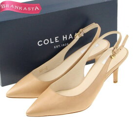 ＼5/24 23:59迄★全品20％OFFクーポン★期間限定セール／【中古】コールハーン/Cole Haan ミュールパンプス 靴 レディース 春夏秋冬 ミドルヒール バックストラップ レザー 本革 ベージュ系 6B 23cm コールハーン パンプス★62EB10