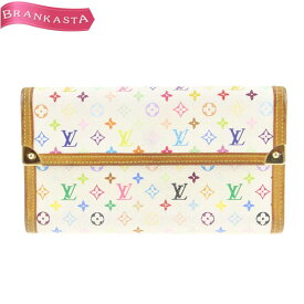 ＼3/28 23:59迄★50％OFFクーポン対象／【中古】ルイヴィトン/LOUIS VUITTON モノグラムマルチカラー ポルトトレゾールインターナショナル 長財布 ブロン ルイ・ヴィトンルイビトンヴィトン財布ビトン財布ビトン長財布★52KB71