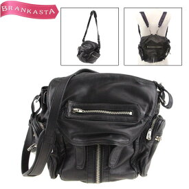 ＼4/24 9:59迄 ★50％OFFクーポン対象／【中古】アレキサンダーワン/Alexander WANG ミニマーティ コンバーチブルバックパック MINI MARTI リュックサック レディースショルダーバッグ 2way ラム レザー 黒 アレキサンダーワン バッグ★52GA57