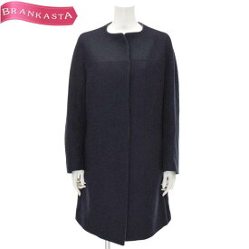 ＼4/21 23:59迄 ★50％OFFクーポン対象／【中古】ジルサンダーネイビー/JIL SANDER NAVY ノーカラーコート アウター レディース 秋冬 ロング 長袖 ウール混 長袖 紺 38 M ジルサンダー コート★51LD29