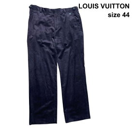 【中古】ルイヴィトン LOUIS VUITTON カジュアルパンツ コーデュロイ ストレート ダークブラウン ワイン シルク コットン 44 XL メンズ Z6B429
