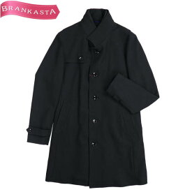 ＼4/24 9:59迄 ★50％OFFクーポン対象／【中古】パーソンズフォーメン/PERSON'S FOR MEN スタンドカラーコート アウター メンズ 春秋冬 ロング ヘリンボーン 長袖 キルティングライナー付き 黒 M パーソンズ コート★51LF16