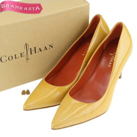 ＼通常の★30％OFF★4/29 昼12時まで お買い物マラソン／【中古】 コールハーン/Cole Haan パンプス 靴 レディース 春夏秋冬 ハイヒール エナメル ポインテッドトゥ NIKE AIR ナイキエア搭載 イエローベージュ 6 1/2B 23.5cm コールハーン パンプス 靴★52LA27