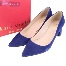 ＼4/24 9:59迄 ★60％OFFクーポン対象／【中古】ケイトスペード/kate spade MILAN TOO パンプス 靴 S542624 レディース チャンキーヒール スエード ポインテッドトゥ ブルー 6W 23cm ケイトスペード パンプス 靴★52EC30