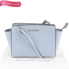 ＼6/4 20時スタート通常の20％OFF／【中古】マイケルコース/MICHAEL KORS セルマ ミディアム メッセンジャー Selma Medium ショルダーバッグ 鞄 レディース サフィアーノレザー 本革 水色 マイケルコース バッグ★62BC44