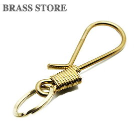 BRASS STORE ブラスストア / 真鍮 コイル巻き ツリバリフック キーホルダー (Mサイズ）/ ゴールド キーフック 釣り針 つりばり ベルトループ 真鍮 ブラス メンズ スカル かぎ針 キーフック