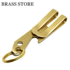 BRASS STORE ブラスストア /真鍮 マルチツール キーホルダー(ゴールド) / 栓抜き ボトルオープナー マネークリップ マイナスドライバー ベルトクリップ キーチェーン 雑貨 ビンテージ