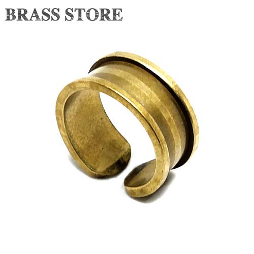 BRASS STORE ブラスストア 真鍮製 レールリング 定価の67％ＯＦＦ 太幅 大サイズ 指輪 パーツ アクセサリー レディース インテリア 輪っか 即納最大半額 ゴールド 雑貨 アンティーク オブジェ ビンテージ 小物 メンズ
