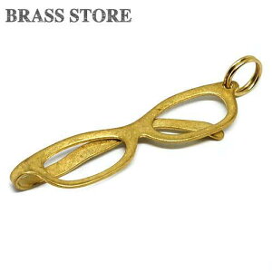 BRASS STORE ブラスストア / 真鍮 メガネデザイン クリップ(Mサイズ)/ 眼鏡 ブラス 真鍮無垢 ソリッドブラス ダブルリング 文房具 キーホルダー ゴールド 真鍮雑貨
