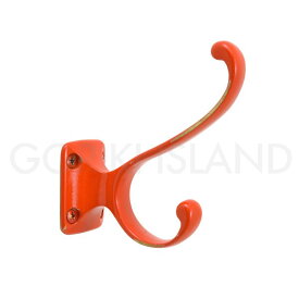 【在庫限り】 GORIKIISLAND フック コート M OR≫ウォール 壁掛け フック バッグ コート タオル ハンガー 帽子 玄関 寝室 リビング 耐荷重約5kg 幅3.2 高さ8.5 奥行7.6(cm) 真鍮製 壁付け おしゃれ シンプル ポップ ビス付き 60sオレンジ仕上げ 橙色