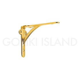 GORIKIISLAND アングル ST 100≫棚受け金具 ブラケット ウォール ブラス シェルフ ラック 飾り棚 ディスプレイ収納 高さ7.5 奥行10(cm) 真鍮製 おしゃれ シンプル レトロ アンティーク ビス付き 単品販売 磨き仕上げ 経年変色あり ゴールド 金色