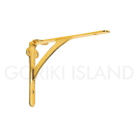 GORIKIISLAND アングル ST 150≫棚受け金具 ブラケット ウォール ブラス シェルフ ラック 飾り棚 ディスプレイ収納 高さ11 奥行15(cm) 真鍮製 おしゃれ シンプル レトロ アンティーク ビス付き 単品販売 磨き仕上げ 経年変色あり ゴールド 金色