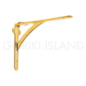 GORIKIISLAND アングル ST 200≫棚受け金具 ブラケット ウォール ブラス シェルフ ラック 飾り棚 ディスプレイ収納 高さ15 奥行20(cm) 真鍮製 おしゃれ シンプル レトロ アンティーク ビス付き 単品販売 磨き仕上げ 経年変色あり ゴールド 金色