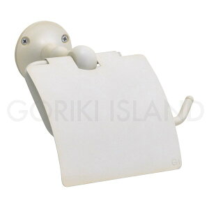 GORIKIISLAND TPH SB WAB≫トイレットペーパーホルダー 紙巻器 真鍮製 壁付け カバーあり 右差し 左差し おしゃれ シンプル モダン レトロ ナチュラル ビス付き 古白色仕上げ ホワイトアンティーク