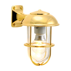 GORIKIISLAND BR5000 CL LE≫ブラケット ウォール ポーチ ライト マリンランプ 船舶照明 クリアガラス 中型 真鍮製 壁付け 直接結線 おしゃれ レトロ アンティーク 防雨 屋外 室内 ビス LED 1灯 付属