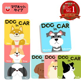 【マグネット】ドッグインカー 犬 ミニチュアシュナウザー 柴犬黒柴 シーズー コーギー トイプードル ポメラニアン フレンチブルドッグ ゴールデンレトリーバー チワワ ミニチュアダックス ボーダーコリー 車 ステッカー かわいい DOG IN CAR マグネット【送料無料】