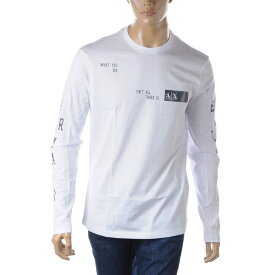 アルマーニエクスチェンジ Tシャツ メンズ ARMANI EXCHANGE A|X 長袖 ブランド ロンT クルーネック 6RZTJW ZJ8EZ ホワイト