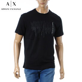 アルマーニエクスチェンジ A|X ARMANI EXCHANGE Tシャツ メンズ ブランド 半袖 クルーネック 3DZTBK ZJ9TZ ブラック 2024春夏新作