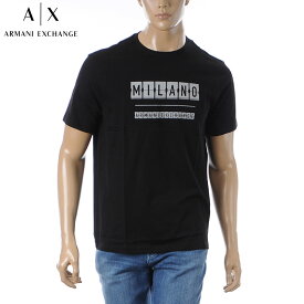 アルマーニエクスチェンジ A|X ARMANI EXCHANGE Tシャツ メンズ ブランド 半袖 クルーネック 3DZTHE ZJH4Z ブラック 2024春夏新作