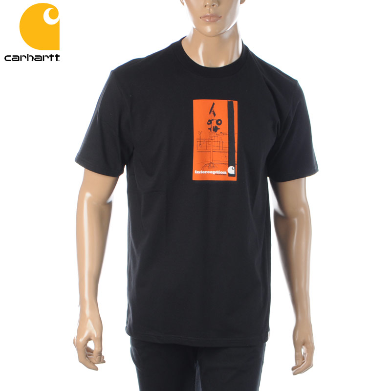 カーハート 60%OFF Carhartt WIP Tシャツ 半袖 クルーネック ブラック メンズ INTERCEPTION I029061 T-SHIRT 人気提案 S